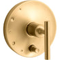 Kohler - Purist Rite-Temp valve trim with push-button diverter and lever handle - Vibrant Brushed Moderne Brass