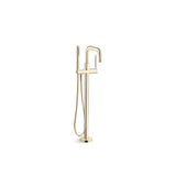 Kohler - Purist Floor-mount bath filler trim with handshower - Vibrant French Gold