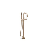 Kohler - Purist Floor-mount bath filler trim with handshower - Vibrant Brushed Bronze