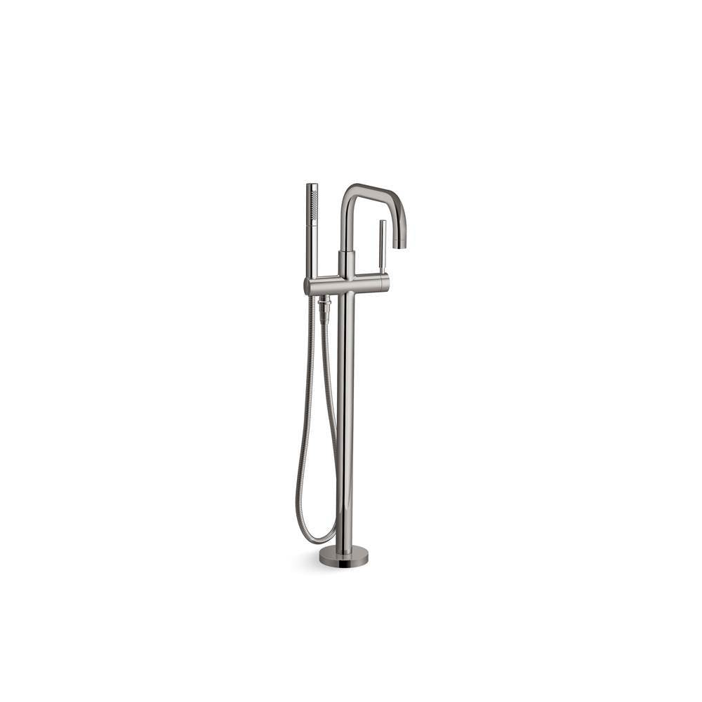 Kohler - Purist Floor-mount bath filler trim with handshower - Vibrant Titanium