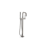 Kohler - Purist Floor-mount bath filler trim with handshower - Vibrant Titanium