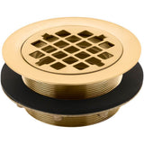 Kohler - Round shower drain for use with plastic pipe, gasket included - Vibrant Brushed Moderne Brass