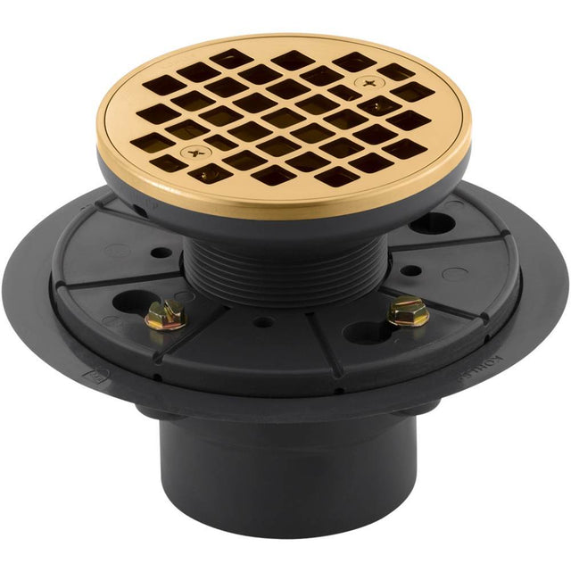Kohler - Clearflo Round design tile-in shower drain - Vibrant Brushed Moderne Brass