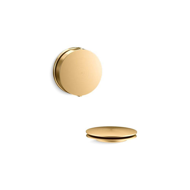 Kohler - PureFloE Rotary-turn bath drain trim - Vibrant Brushed Moderne Brass