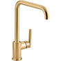 Kohler - Purist Single-handle kitchen sink faucet - Vibrant Brushed Moderne Brass