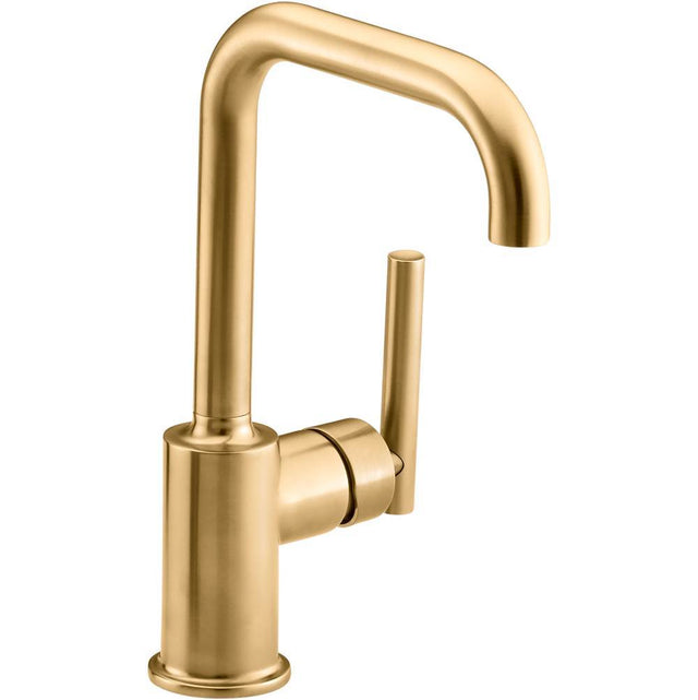 Kohler - Purist Single-handle bar sink faucet - Vibrant Brushed Moderne Brass