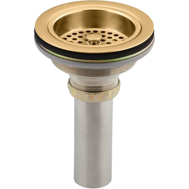 Kohler - Duostrainer Sink drain and strainer with tailpiece - Vibrant Brushed Moderne Brass
