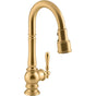 Kohler - Artifacts Pull-down kitchen sink faucet with three-function sprayhead - Vibrant Brushed Moderne Brass