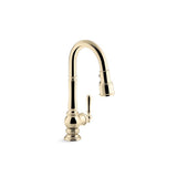 Kohler - Artifacts Pull-down kitchen sink faucet with three-function sprayhead - Vibrant French Gold
