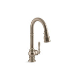 Kohler - Artifacts Pull-down kitchen sink faucet with three-function sprayhead - Vibrant Brushed Bronze
