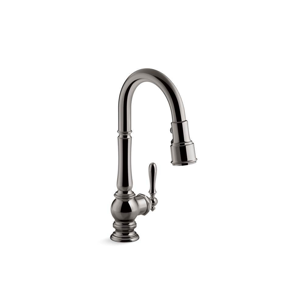 Kohler - Artifacts Pull-down kitchen sink faucet with three-function sprayhead - Vibrant Titanium
