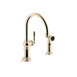 Kohler - Artifacts Single-handle kitchen sink faucet with two-function sprayhead - Vibrant French Gold