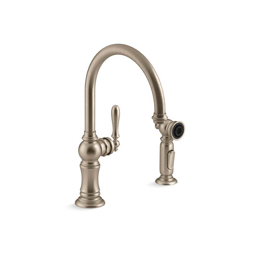 Kohler - Artifacts Single-handle kitchen sink faucet with two-function sprayhead - Vibrant Brushed Bronze