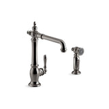 Kohler - Artifacts Single-handle kitchen sink faucet with side sprayer - Vibrant Titanium
