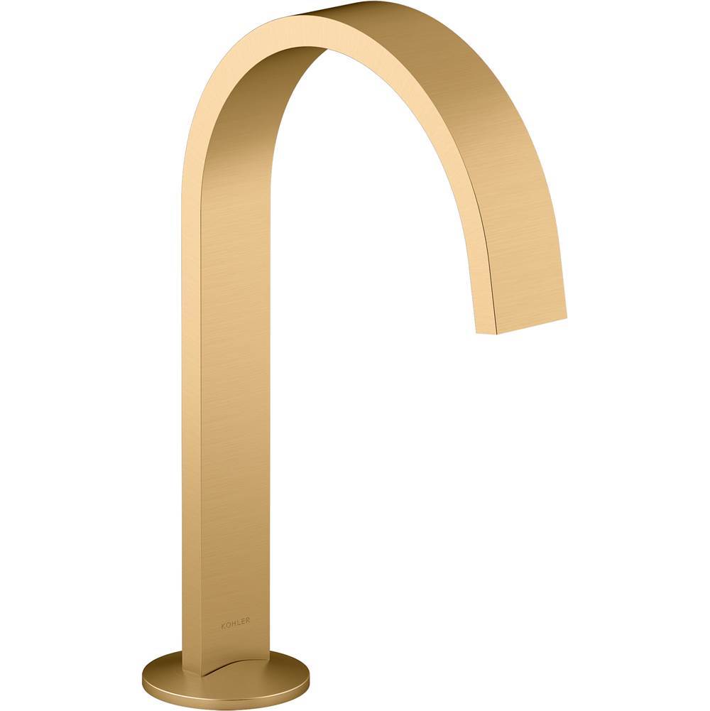 Kohler - Components Bathroom sink faucet spout with Ribbon design, 1.2 gpm - Vibrant Brushed Moderne Brass