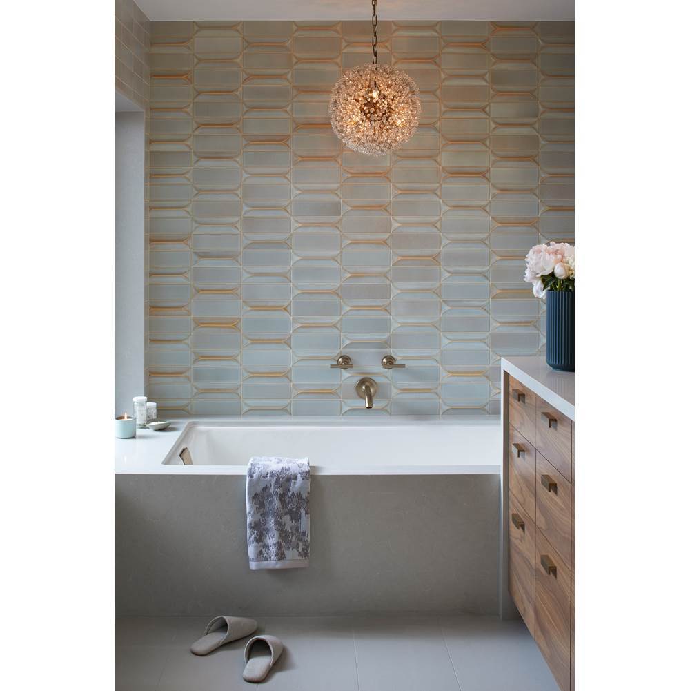 Tea-for-Two 1-1/2'' contoured pop-up drain and overflow for above- or through-the-floor installation