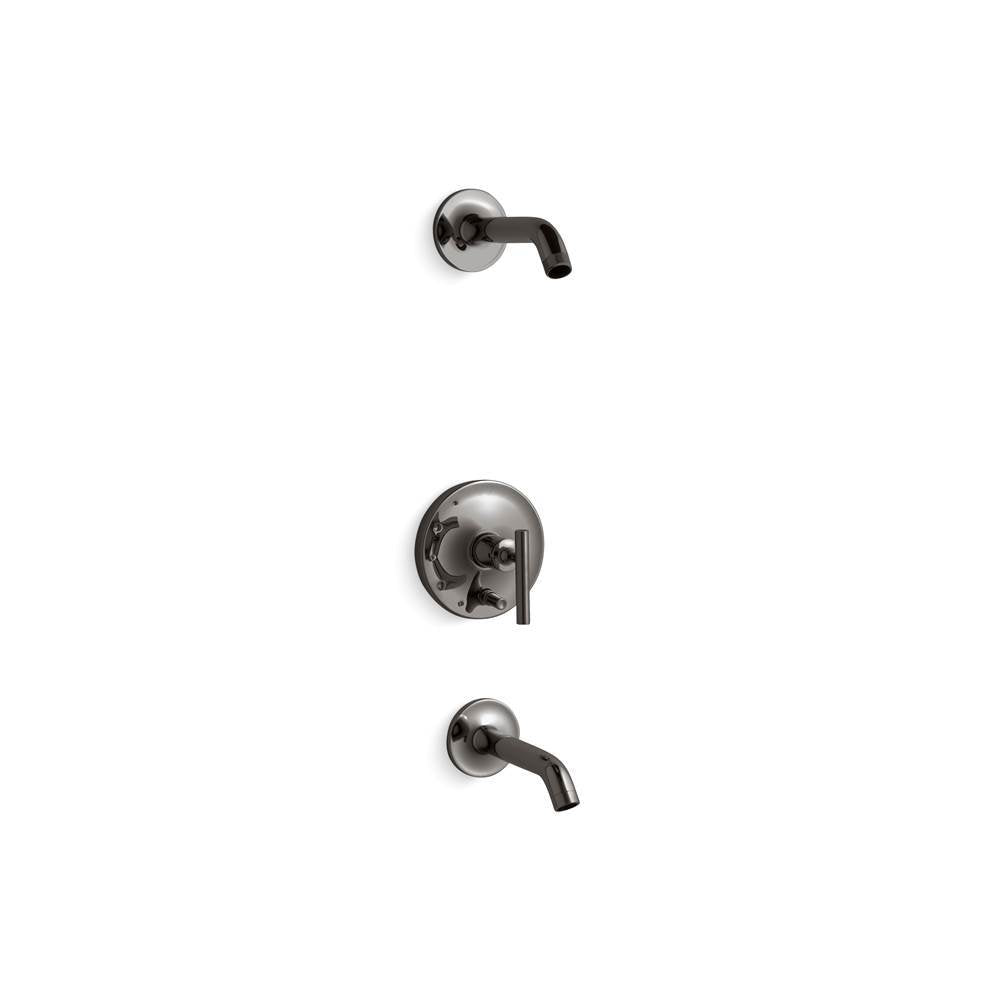 Kohler - Purist Rite-Temp bath and shower trim kit with push-button diverter and lever handle, without showerhead - Vibrant Titanium