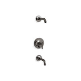Kohler - Purist Rite-Temp bath and shower trim kit with push-button diverter and lever handle, without showerhead - Vibrant Titanium