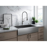 Tournant Semi-professional kitchen sink faucet with three-function sprayhead