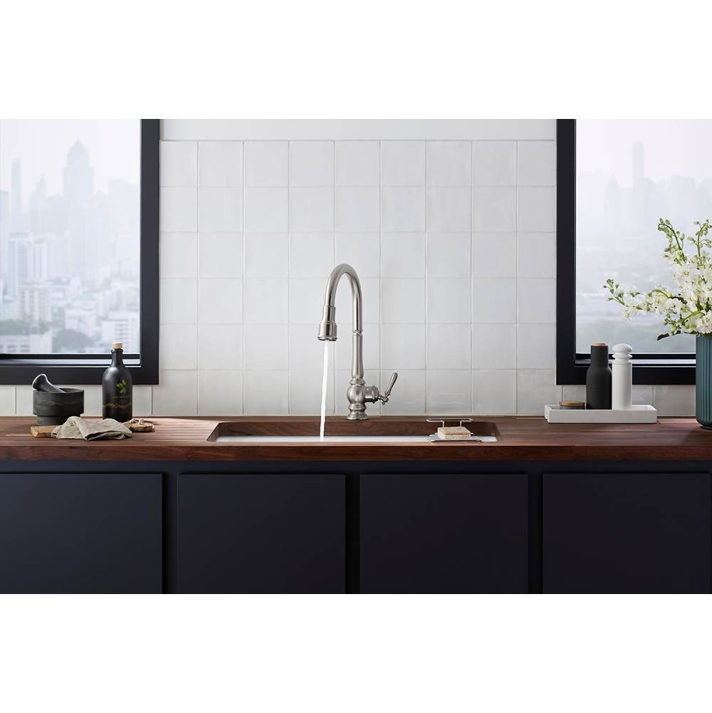 Artifacts Touchless pull-down kitchen sink faucet with KOHLER KonnectE and three-function sprayhead