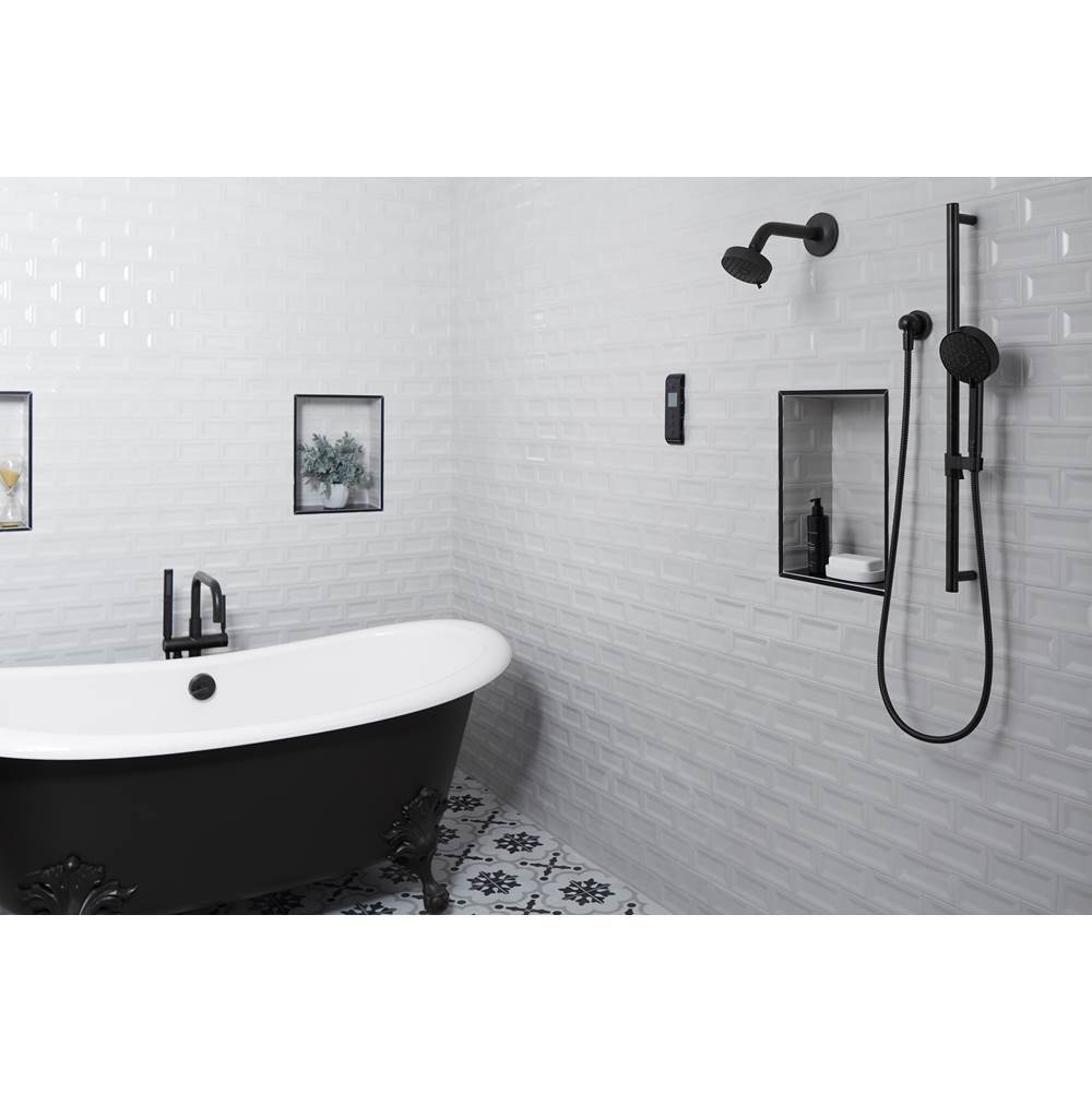 Purist Floor-mount bath filler trim with handshower