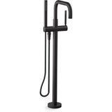 Kohler - Purist Floor-mount bath filler trim with handshower - Matte Black