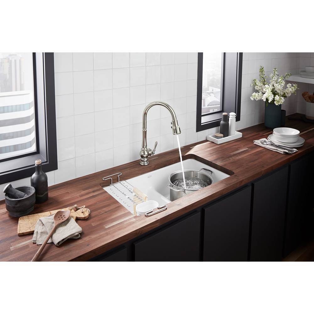 Artifacts Touchless pull-down kitchen sink faucet with KOHLER KonnectE and three-function sprayhead