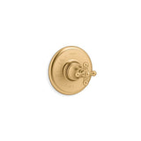 Kohler - Artifacts Rite-Temp valve trim with cross handle - Vibrant Brushed Moderne Brass