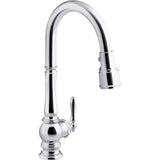 Kohler - Artifacts Touchless pull-down kitchen sink faucet with KOHLER KonnectE and three-function sprayhead - Polished Chrome