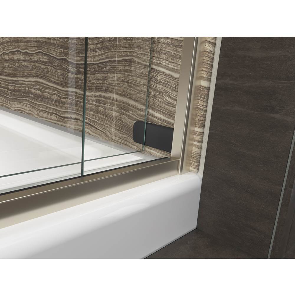 Levity Sliding bath door, 62'' H x 56-5/8 - 59-5/8'' W, with 1/4'' thick Crystal Clear glass