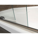 Levity 74'' H sliding shower door with 1/4''-thick glass