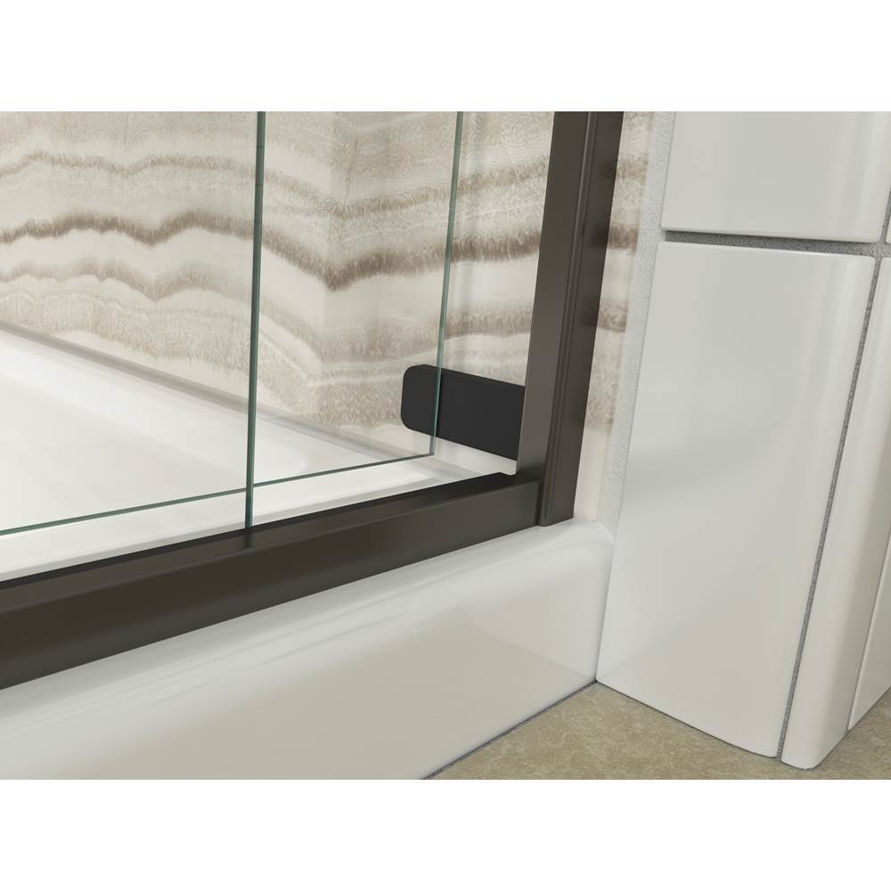 Levity Sliding bath door, 59-3/4'' H x 56-5/8 - 59-5/8'' W, with 1/4'' thick Crystal Clear glass