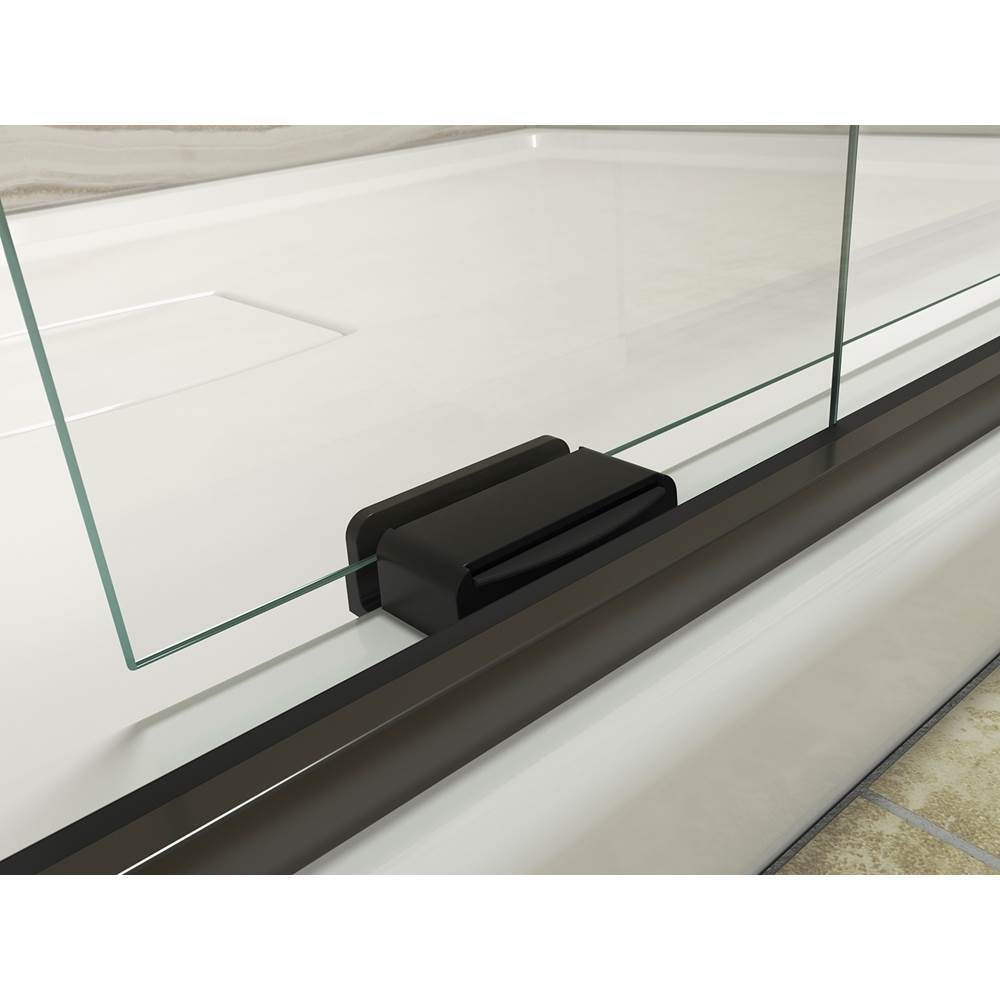 Levity Sliding shower door, 74'' H x 56-5/8 - 59-5/8'' W, with 1/4'' thick Frosted glass