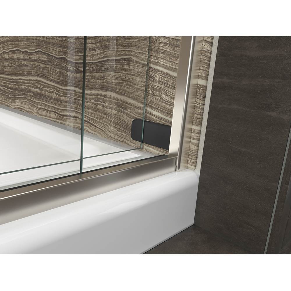 Levity Sliding shower door, 74'' H x 44-5/8 - 47-5/8'' W, with 1/4'' thick Crystal Clear glass