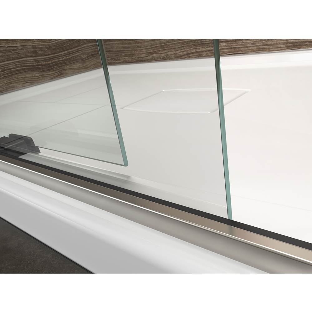 Levity Sliding shower door, 74'' H x 44-5/8 - 47-5/8'' W, with 1/4'' thick Crystal Clear glass