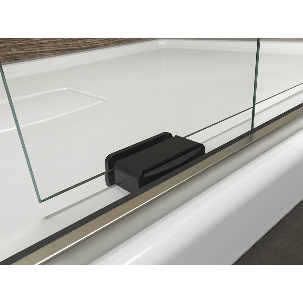 Levity 74'' H sliding shower door with 1/4''-thick glass