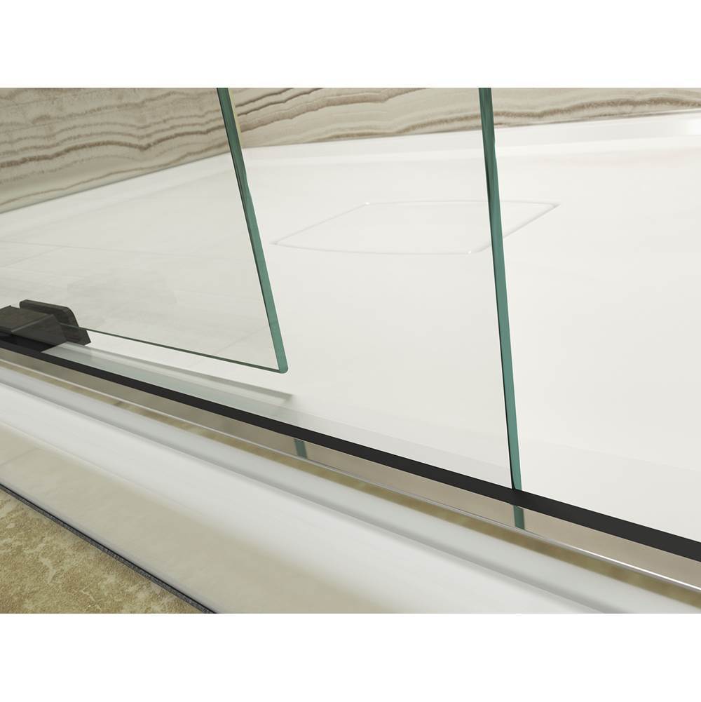 Levity Sliding shower door, 74'' H x 44-5/8 - 47-5/8'' W, with 1/4'' thick Crystal Clear glass