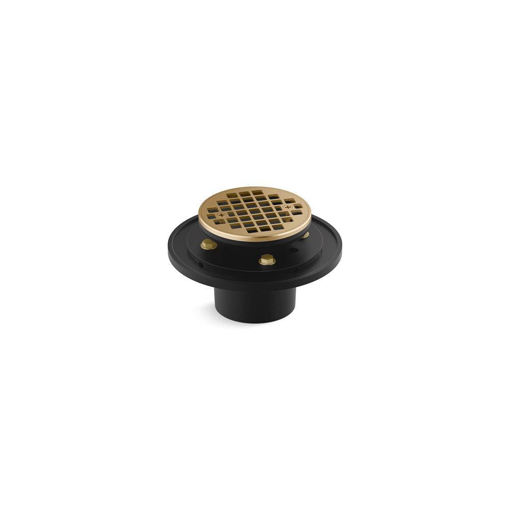 Kohler - Clearflo Round brass tile-in shower drain - Vibrant Brushed Moderne Brass