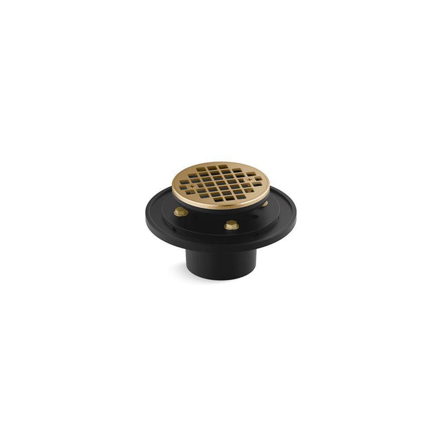 Kohler - Clearflo Round brass tile-in shower drain - Vibrant Brushed Moderne Brass
