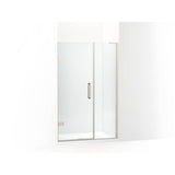 Kohler - ComposedE Frameless pivot shower door, 71-3/4'' H x 46 - 46-3/4'' W, with 3/8'' thick Crystal Clear glass - Anodized Brushed Nickel