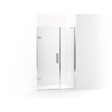 Kohler - ComposedE Frameless pivot shower door, 71-3/4'' H x 46 - 46-3/4'' W, with 3/8'' thick Crystal Clear glass - Bright Polished Silver