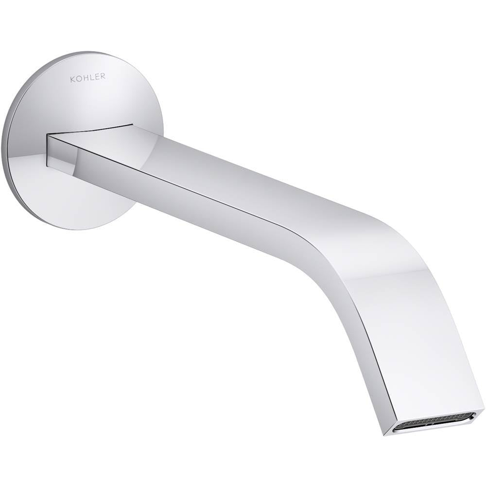 Kohler - Components Wall-mount bathroom sink faucet spout with Ribbon design, 1.2 gpm - Polished Chrome