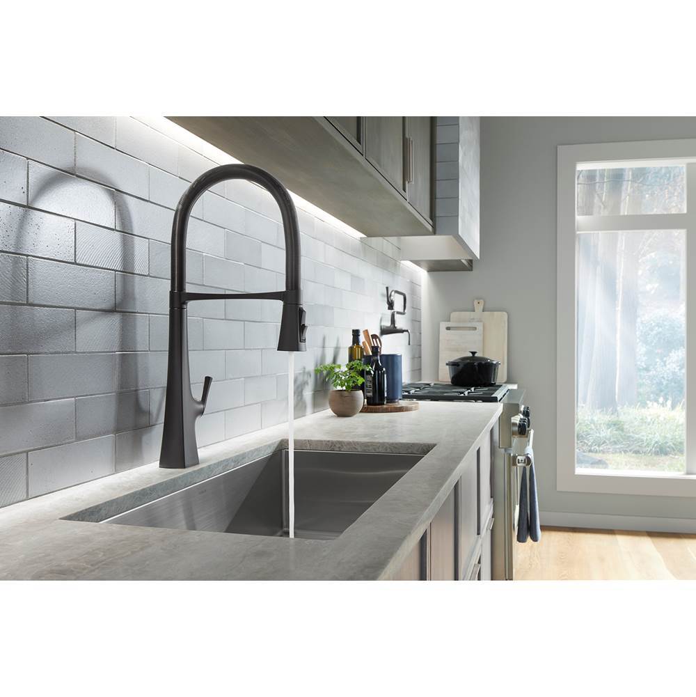 Graze Semi-professional kitchen sink faucet with three-function sprayhead