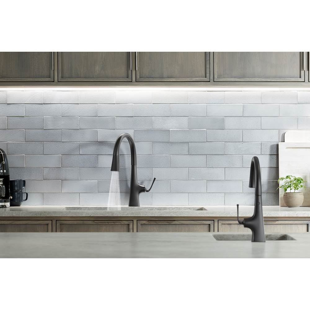 Graze Pull-down kitchen sink faucet with three-function sprayhead