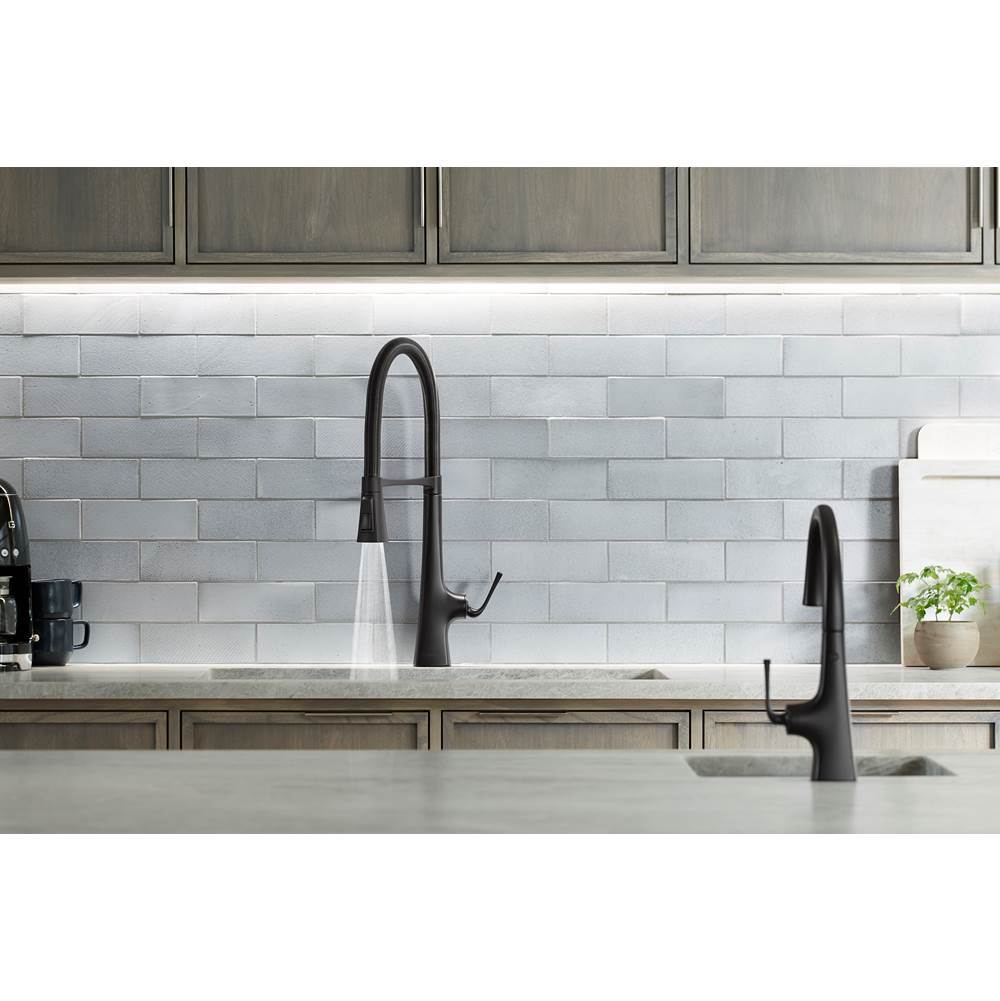 Graze Semi-professional kitchen sink faucet with three-function sprayhead