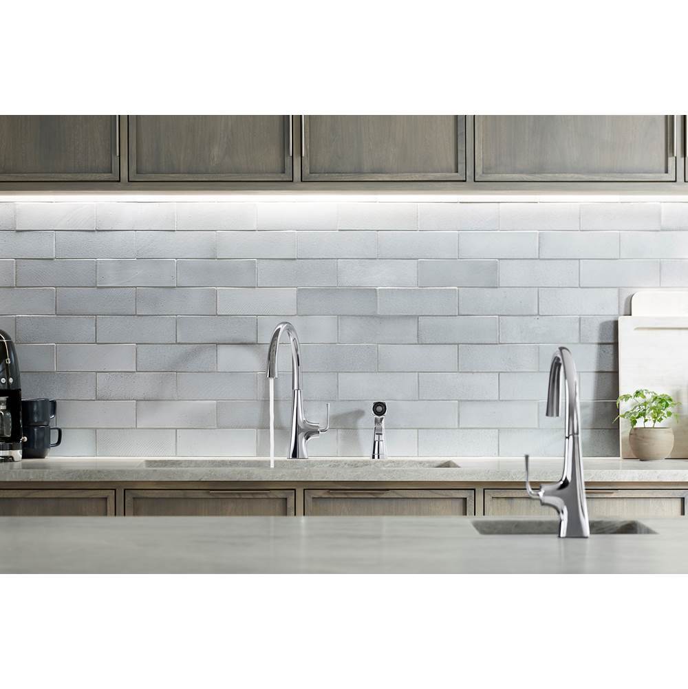 Graze Single-handle kitchen sink faucet with two-function side sprayer