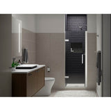 ComposedE Frameless pivot shower door, 71-5/8'' H x 27-5/8 - 28-3/8'' W, with 3/8'' thick Crystal Clear glass