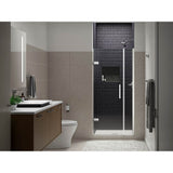 Kohler - ComposedE Frameless pivot shower door, 71-9/16'' H x 33-5/8 - 34-3/8'' W, with 3/8'' thick Crystal Clear glass - Bright Polished Silver