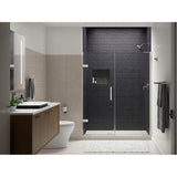 Kohler - ComposedE 71-3/4'' H pivot shower door with 3/8''-thick glass - Anodized Brushed Nickel