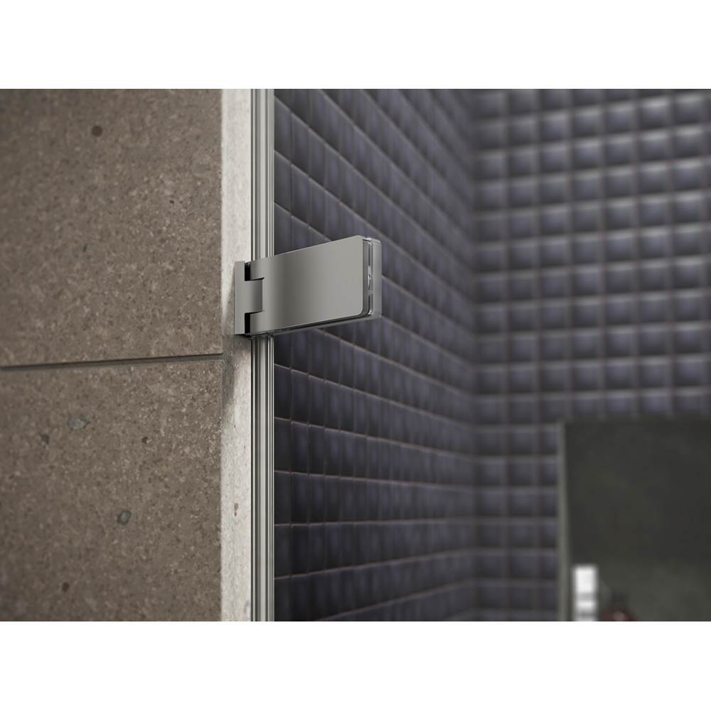 ComposedE Frameless pivot shower door, 71-3/4'' H x 57-1/4 - 58'' W, with 3/8'' thick Crystal Clear glass